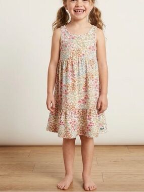 Old Navy Girls Spring Floral Sleeveless Jersey Tiered Dress